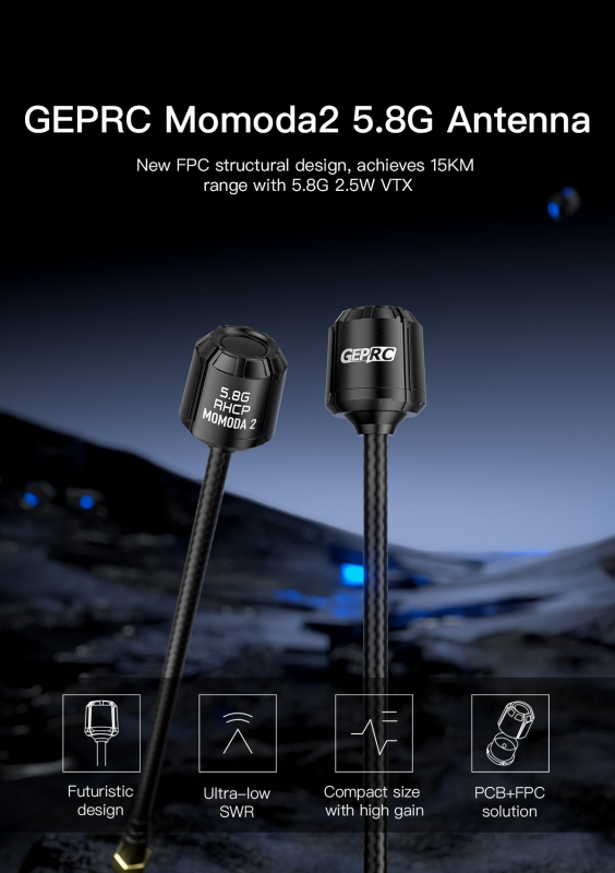 Антена GEPRC Momoda2 5.8G LHCP UFL 150mm - фото №4