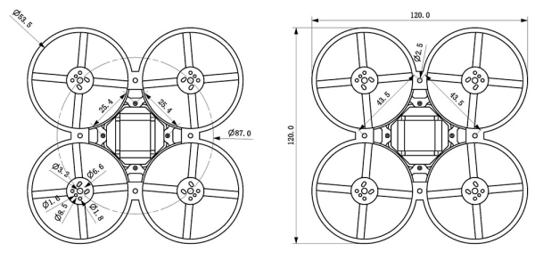 Рама для Happymodel Mobula8 85mm (Чорна) - фото №5