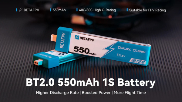 Акумуляторна батарея BETAFPV BT2.0 550mAh 1S Battery (4 шт) - фото №3