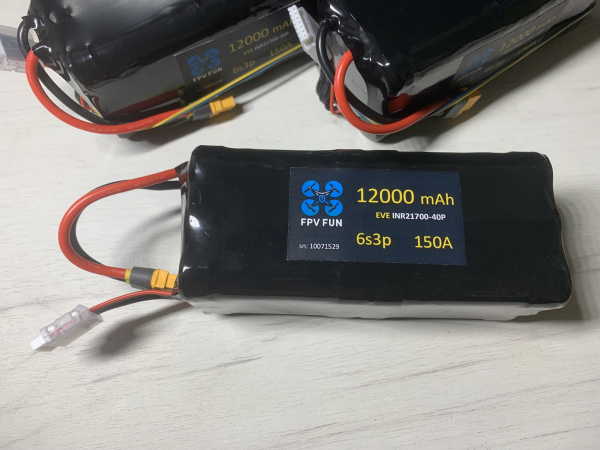 Акумуляторна батарея для FPV дрона 12000 mAh 6s3p 150A на EVE INR21700-40P - фото №3