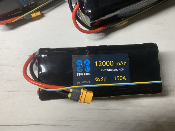 Акумуляторна батарея для FPV дрона 12000 mAh 6s3p 150A на EVE INR21700-40P - фото №2