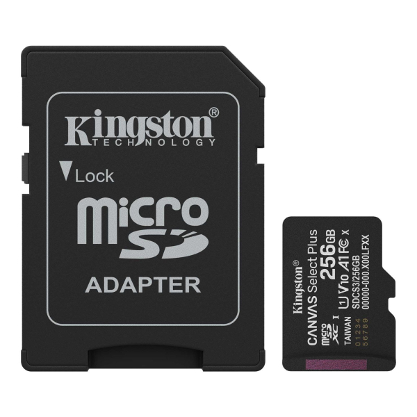 Карта пам'яті Kingston 256GB microSDXC class 10 UHS-I V10 A1 Canvas Select Plus з адаптером (SDCS3/256GB) - фото №3